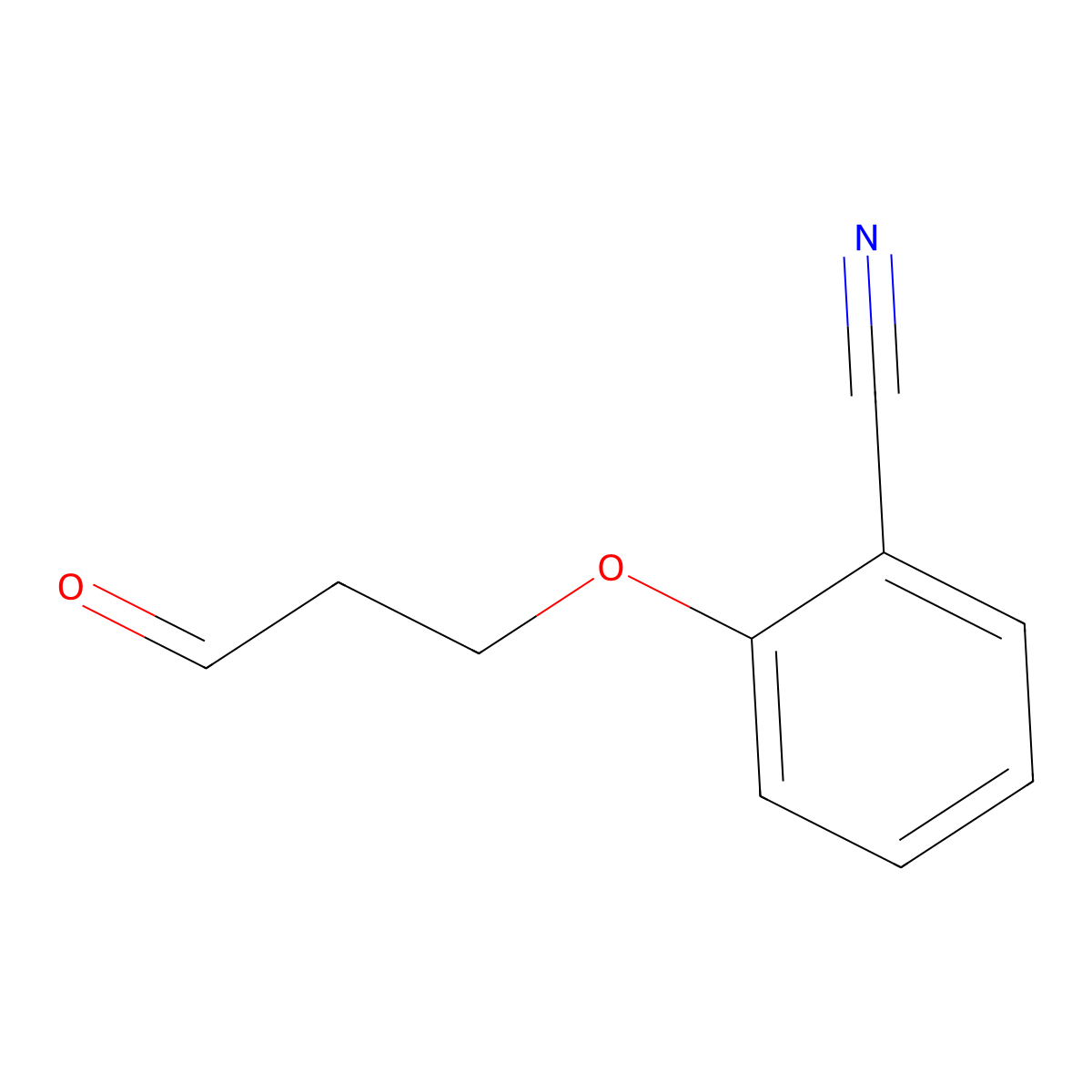 2-(3-Oxopropoxy)benzonitrile molecular structure, CAS 1340089-56-6