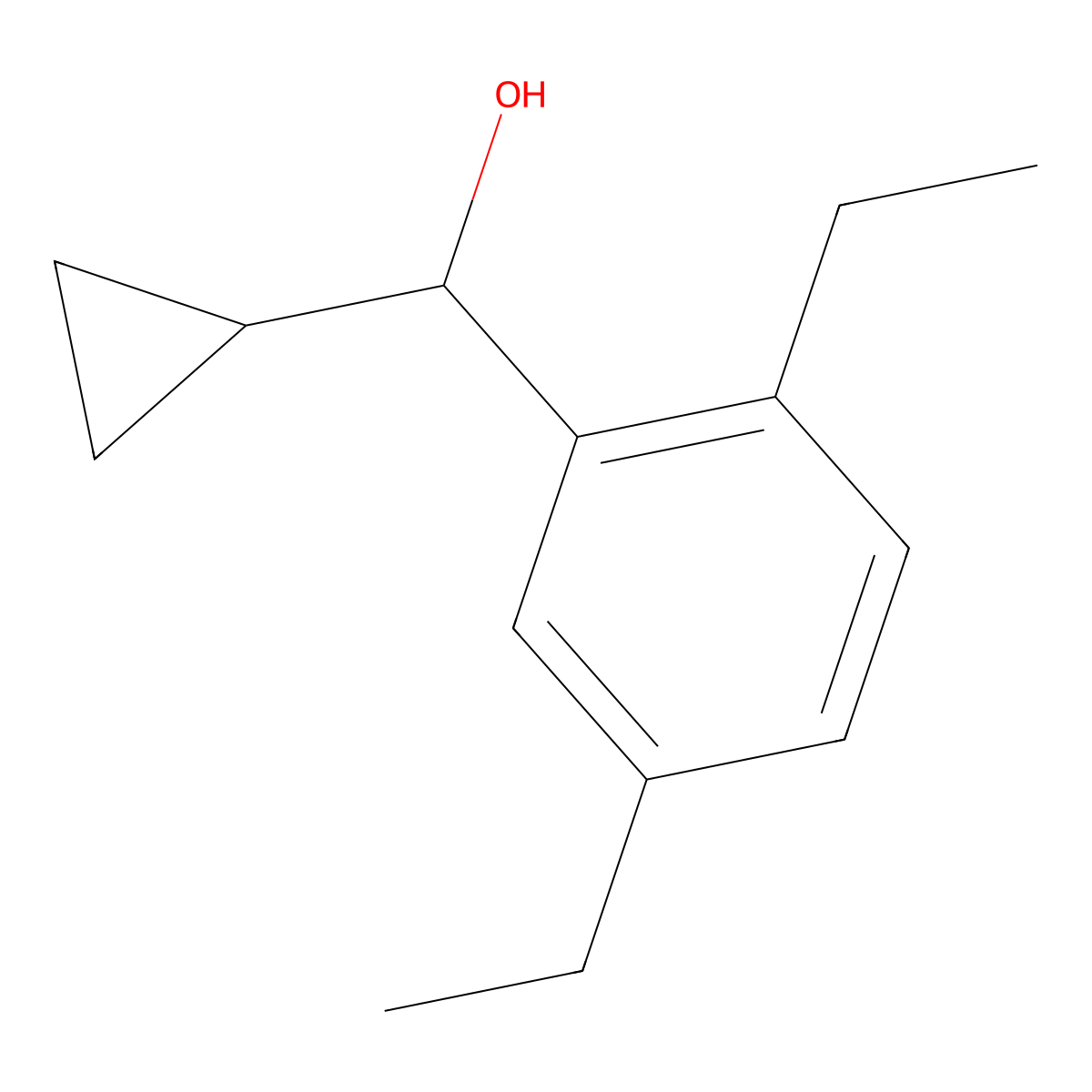 alpha-Cyclopropyl-2,5-diethylbenZenemethanol molecular structure, CAS 1340089-65-7