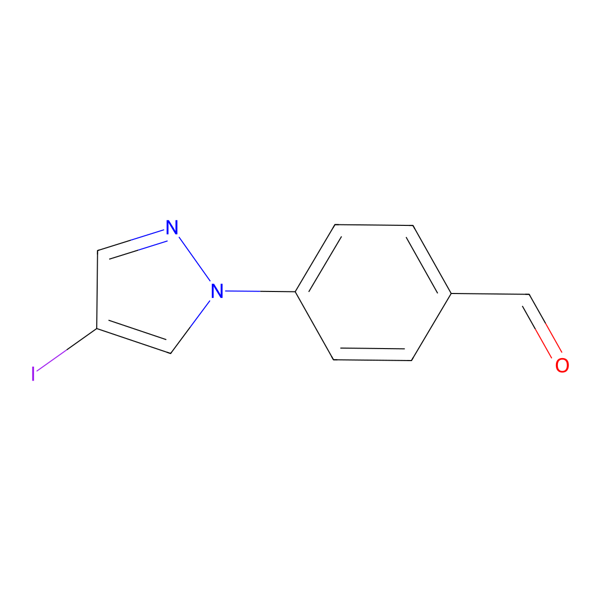 4-(4-Iodo-1h-pyrazol-1-yl)benzaldehyde molecular structure, CAS 1340091-32-8