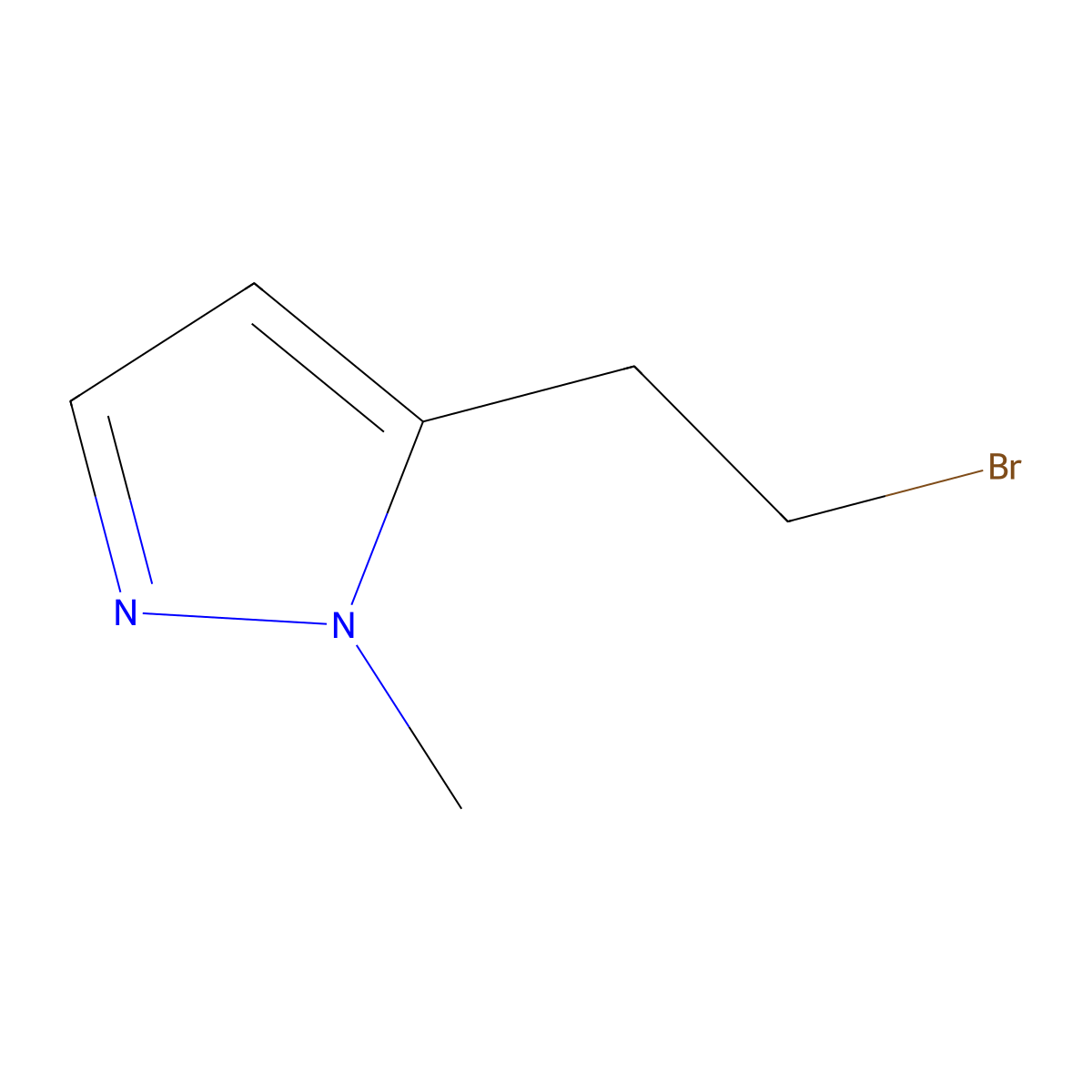 5-(2-bromoethyl)-1-methyl-1H-pyrazole molecular structure, CAS 1340091-69-1