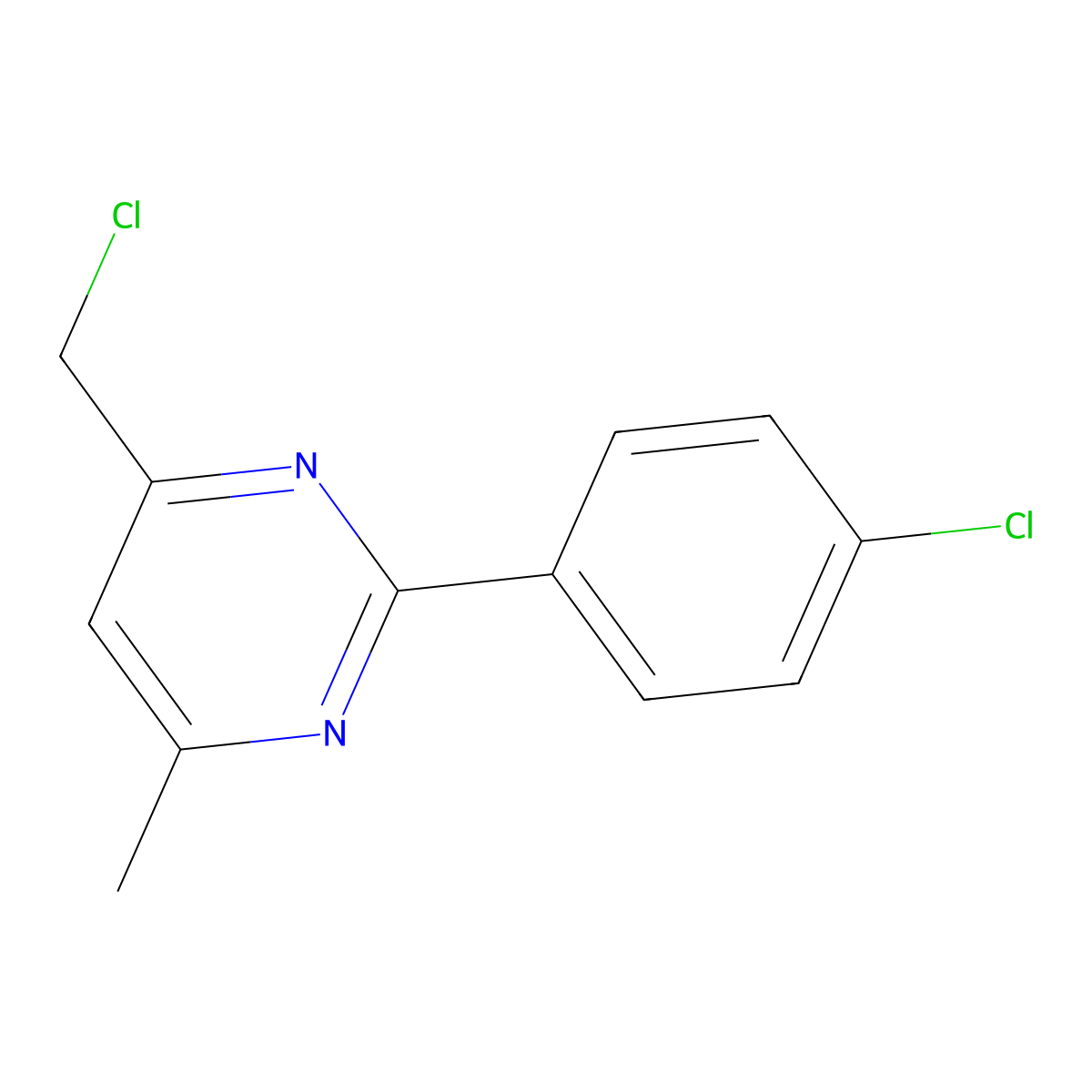 4-(Chloromethyl)-2-(4-chlorophenyl)-6-methylpyrimidine molecular structure, CAS 1340094-11-2
