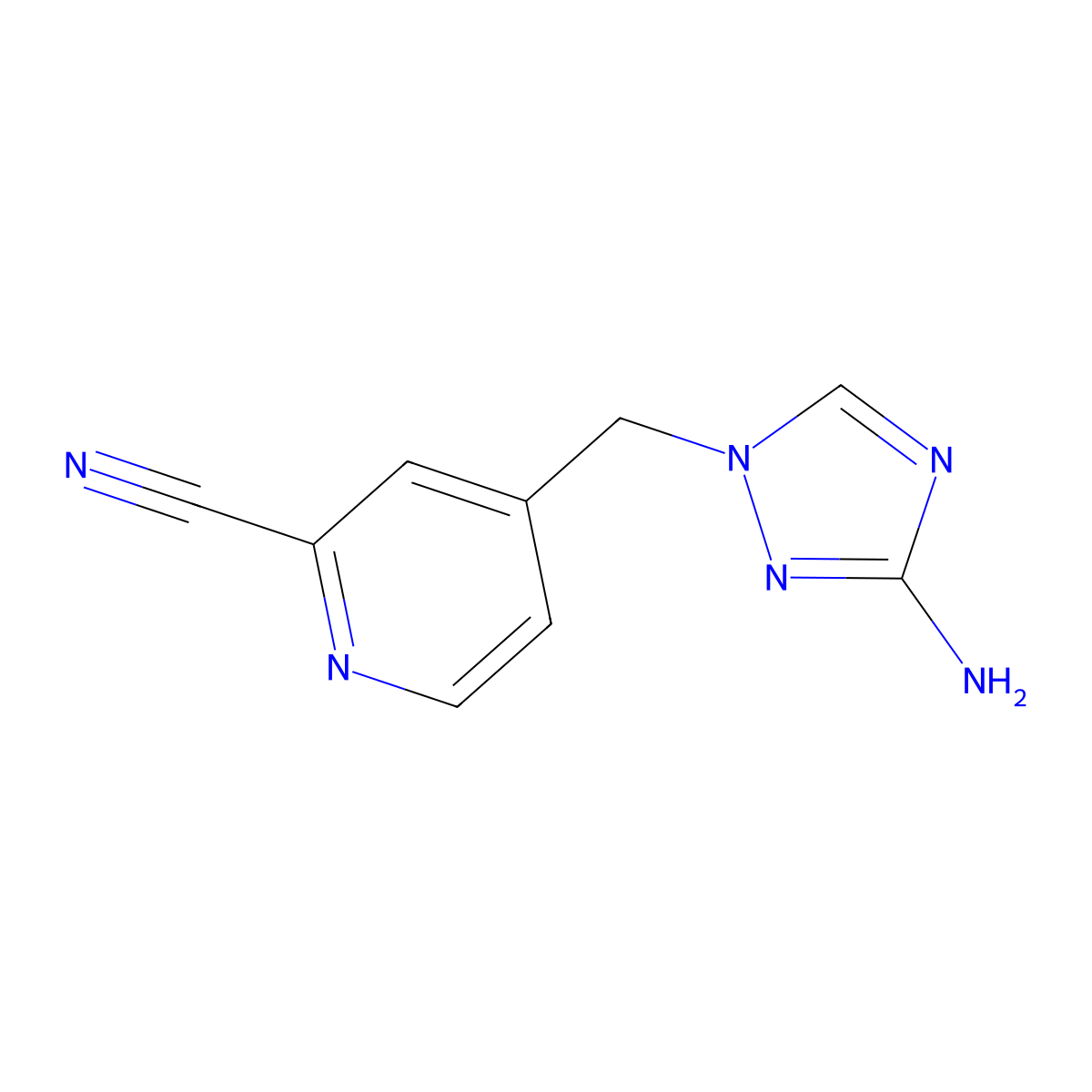 4-((3-Amino-1h-1,2,4-triazol-1-yl)methyl)picolinonitrile molecular structure, CAS 1340094-59-8
