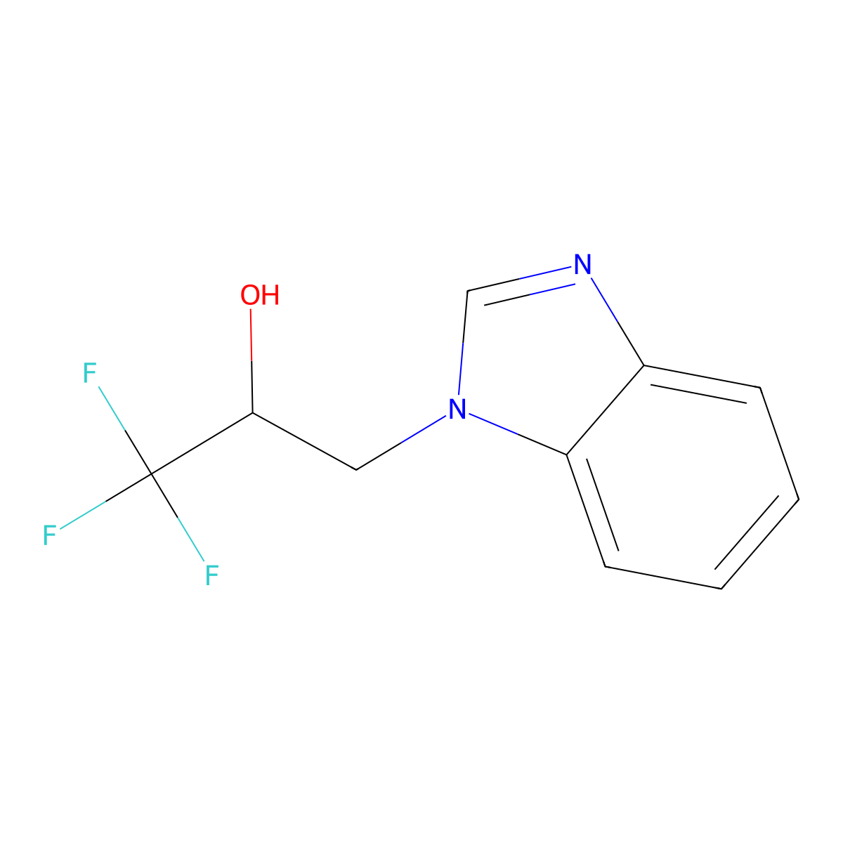 3-(1H-1,3-benzodiazol-1-yl)-1,1,1-trifluoropropan-2-ol molecular structure, CAS 1340095-62-6