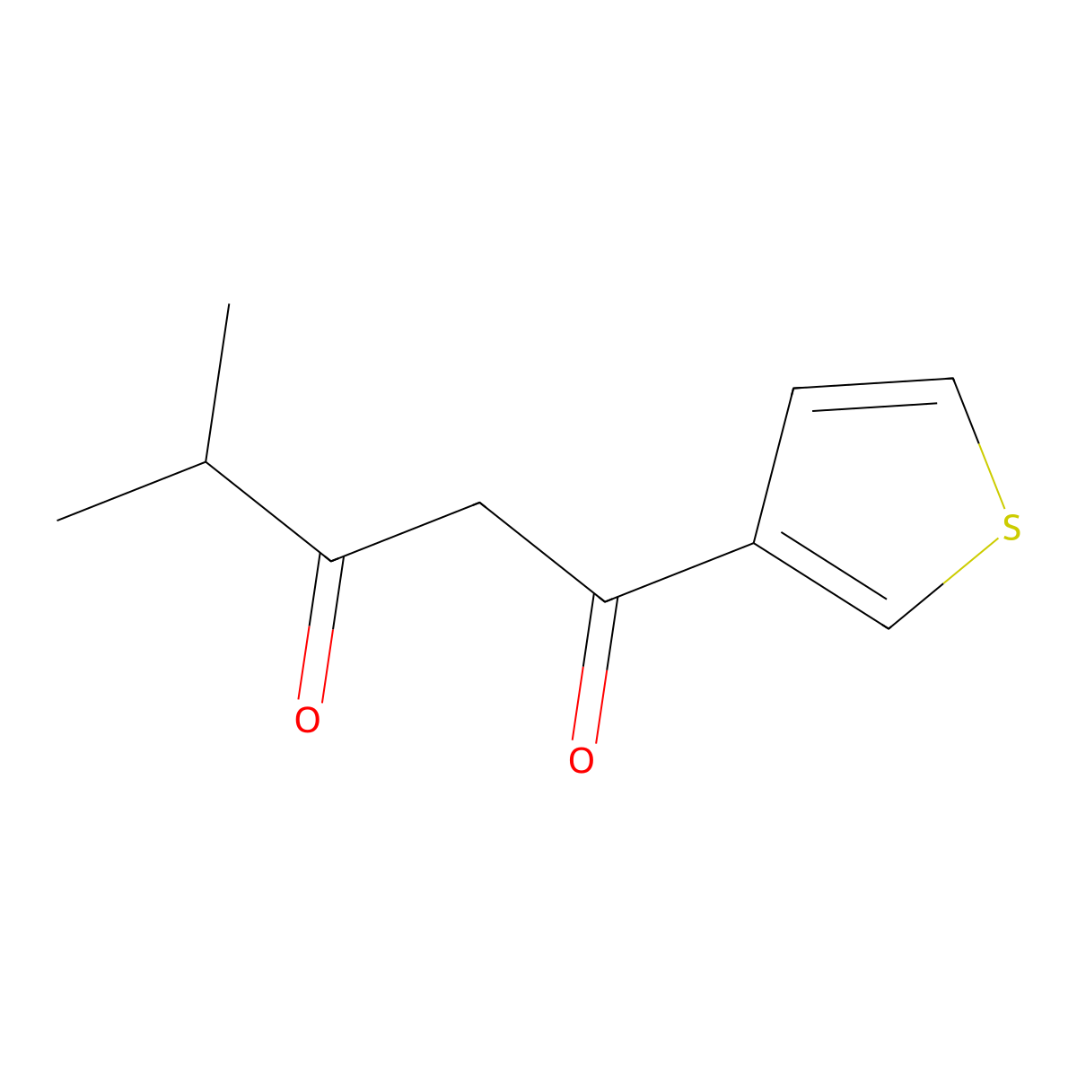 4-Methyl-1-(thiophen-3-yl)pentane-1,3-dione molecular structure, CAS 1340095-93-3