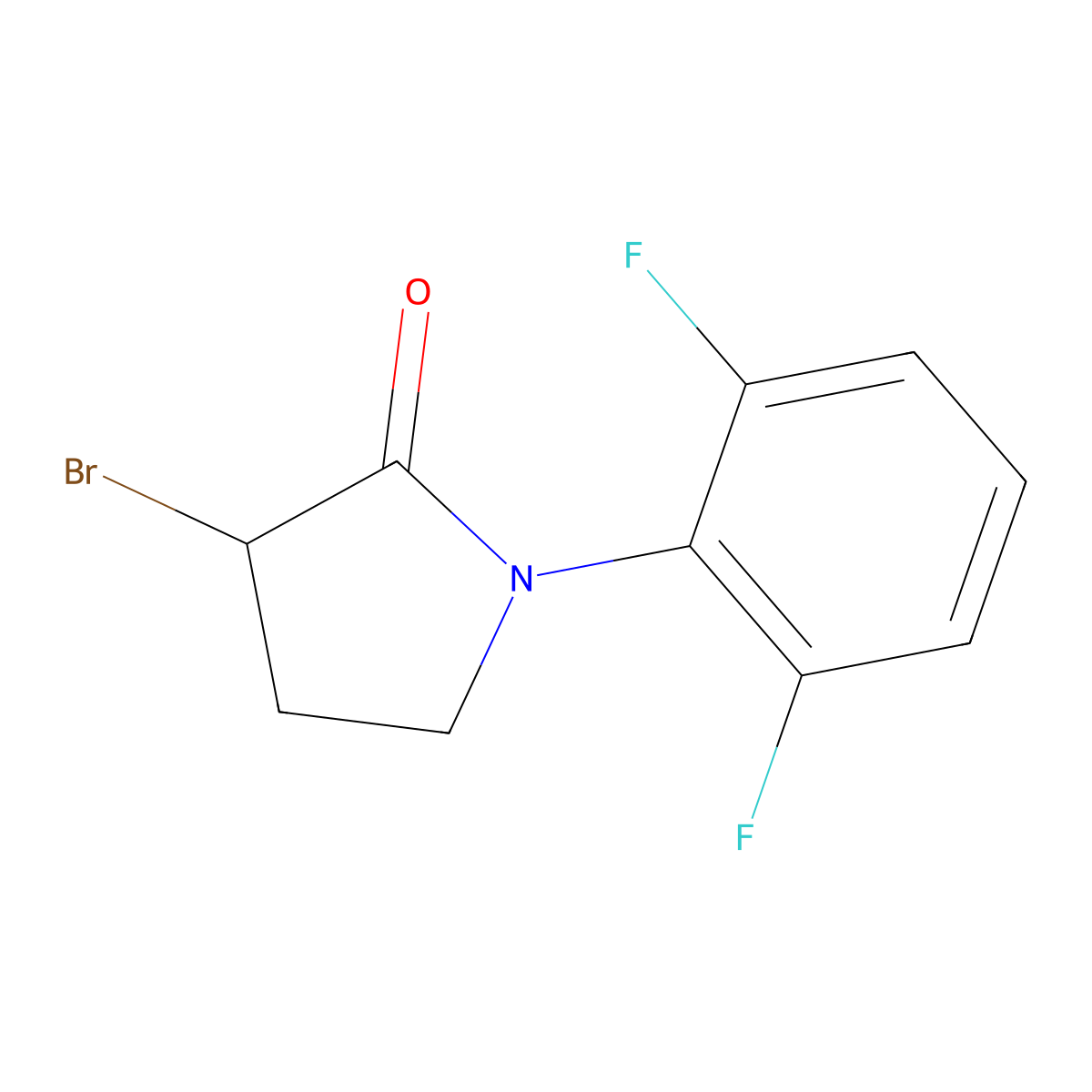 3-Bromo-1-(2,6-difluorophenyl)pyrrolidin-2-one molecular structure, CAS 1340097-54-2
