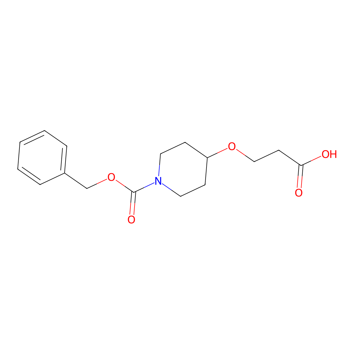 3-({1-[(Benzyloxy)carbonyl]piperidin-4-yl}oxy)propanoic acid molecular structure, CAS 1340097-74-6
