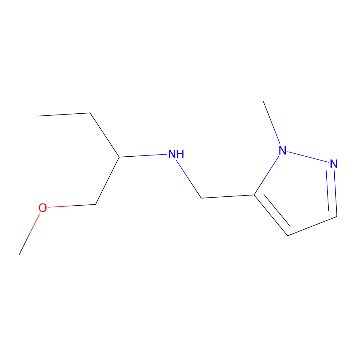 (1-Methoxybutan-2-yl)[(1-methyl-1H-pyrazol-5-yl)methyl]amine molecular structure, CAS 1340097-80-4