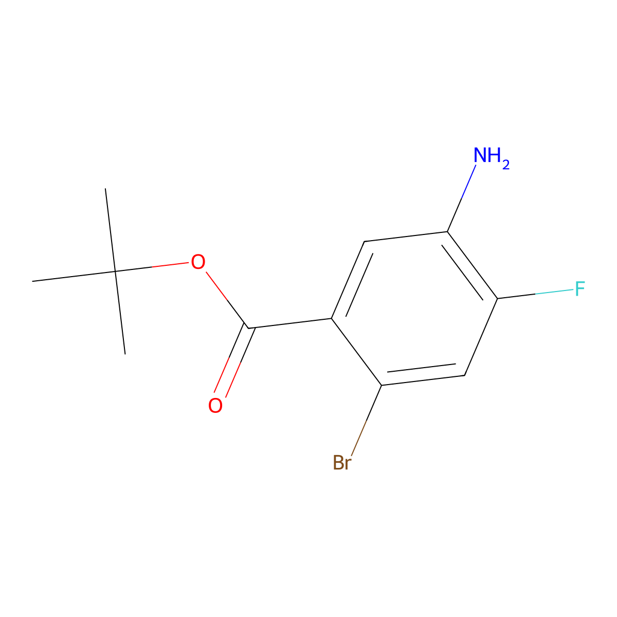 Tert-butyl 5-amino-2-bromo-4-fluorobenzoate molecular structure, CAS 1340098-38-5