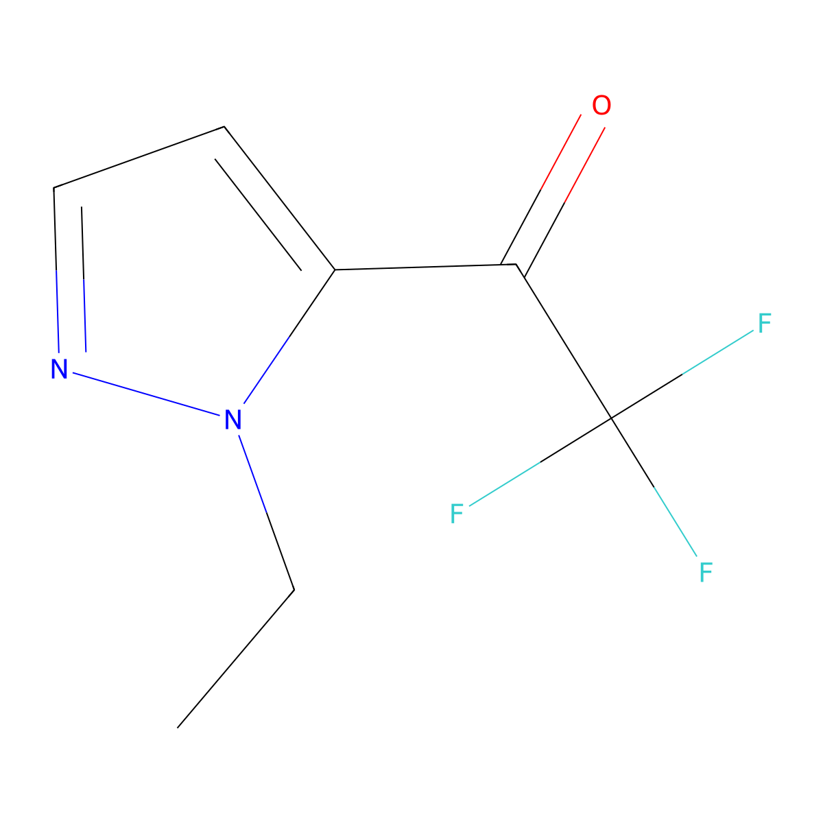 1-(1-ethyl-1H-pyrazol-5-yl)-2,2,2-trifluoroethan-1-one molecular structure, CAS 1340098-75-0