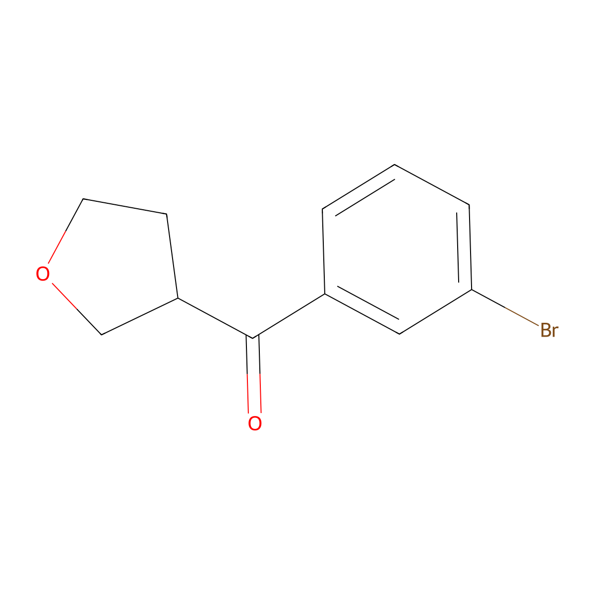 3-(3-Bromobenzoyl)oxolane molecular structure, CAS 1340098-88-5