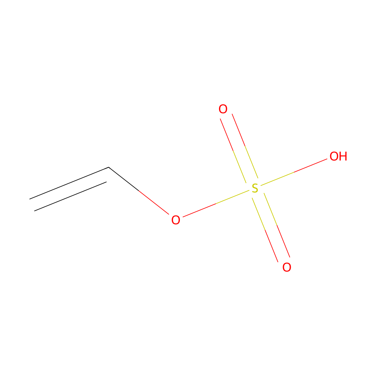 Vinyl hydrogen sulphate molecular structure, CAS 13401-80-4