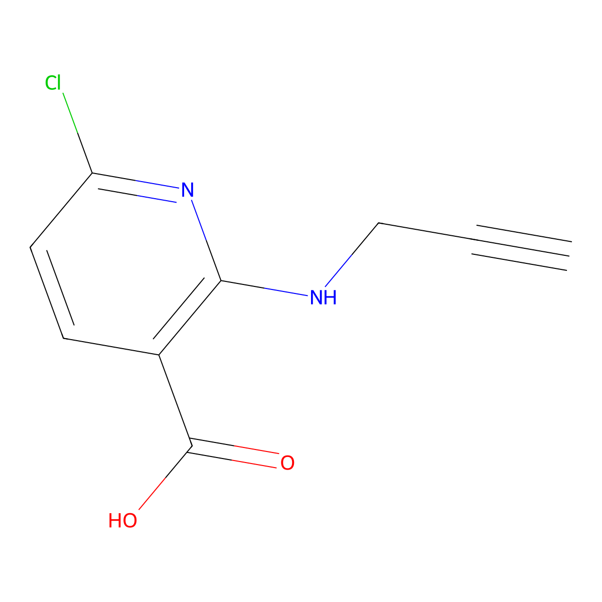 6-Chloro-2-[(prop-2-yn-1-yl)amino]pyridine-3-carboxylic acid molecular structure, CAS 1340100-08-4