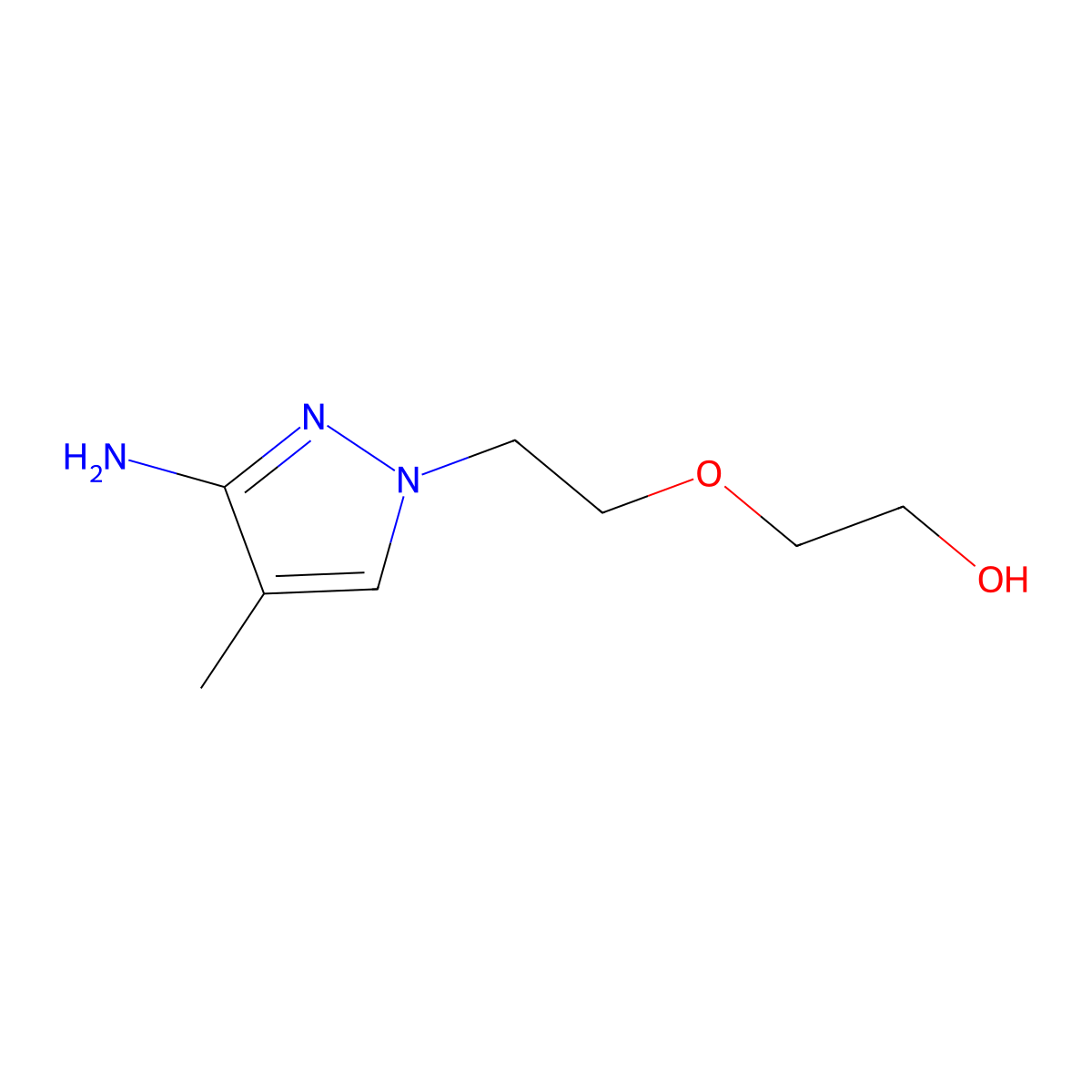 2-(2-(3-Amino-4-methyl-1h-pyrazol-1-yl)ethoxy)ethan-1-ol molecular structure, CAS 1340100-32-4