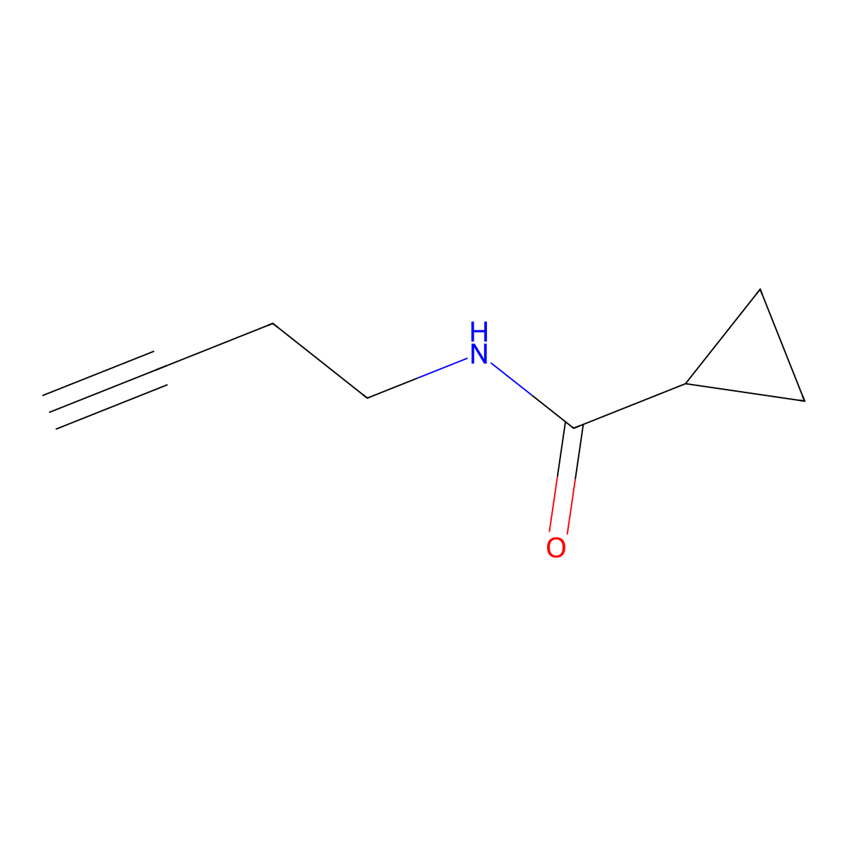 N-(but-3-yn-1-yl)cyclopropanecarboxamide molecular structure, CAS 1340100-56-2