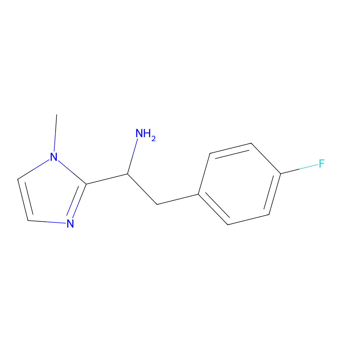 2-(4-Fluorophenyl)-1-(1-methyl-1h-imidazol-2-yl)ethan-1-amine molecular structure, CAS 1340102-12-6