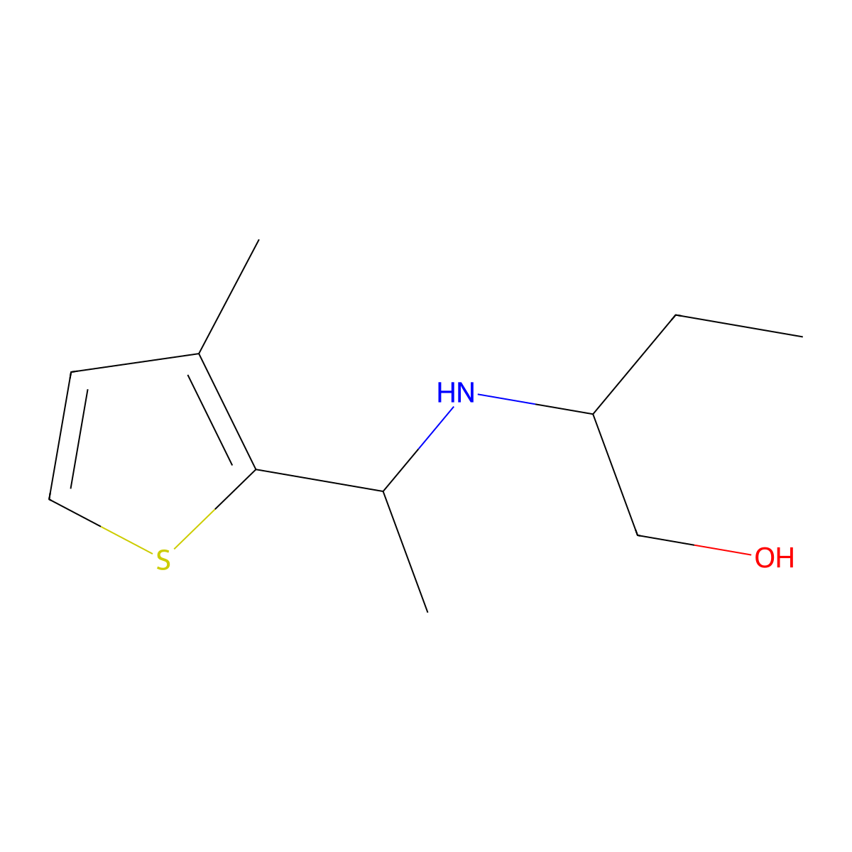 2-((1-(3-Methylthiophen-2-yl)ethyl)amino)butan-1-ol molecular structure, CAS 1340102-17-1