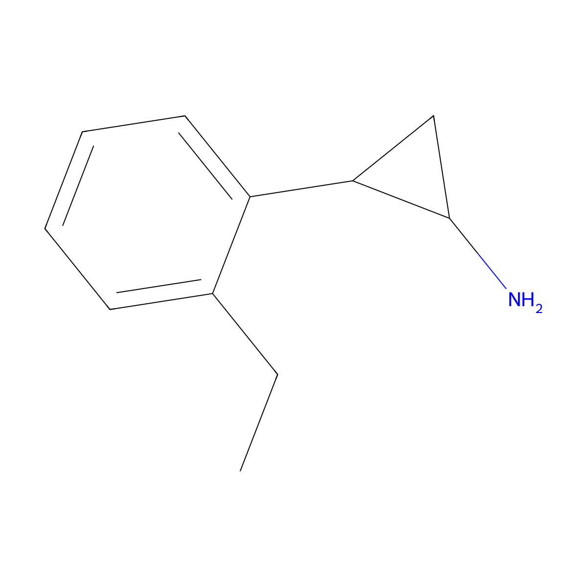2-(2-Ethylphenyl)cyclopropan-1-amine molecular structure, CAS 1340102-25-1