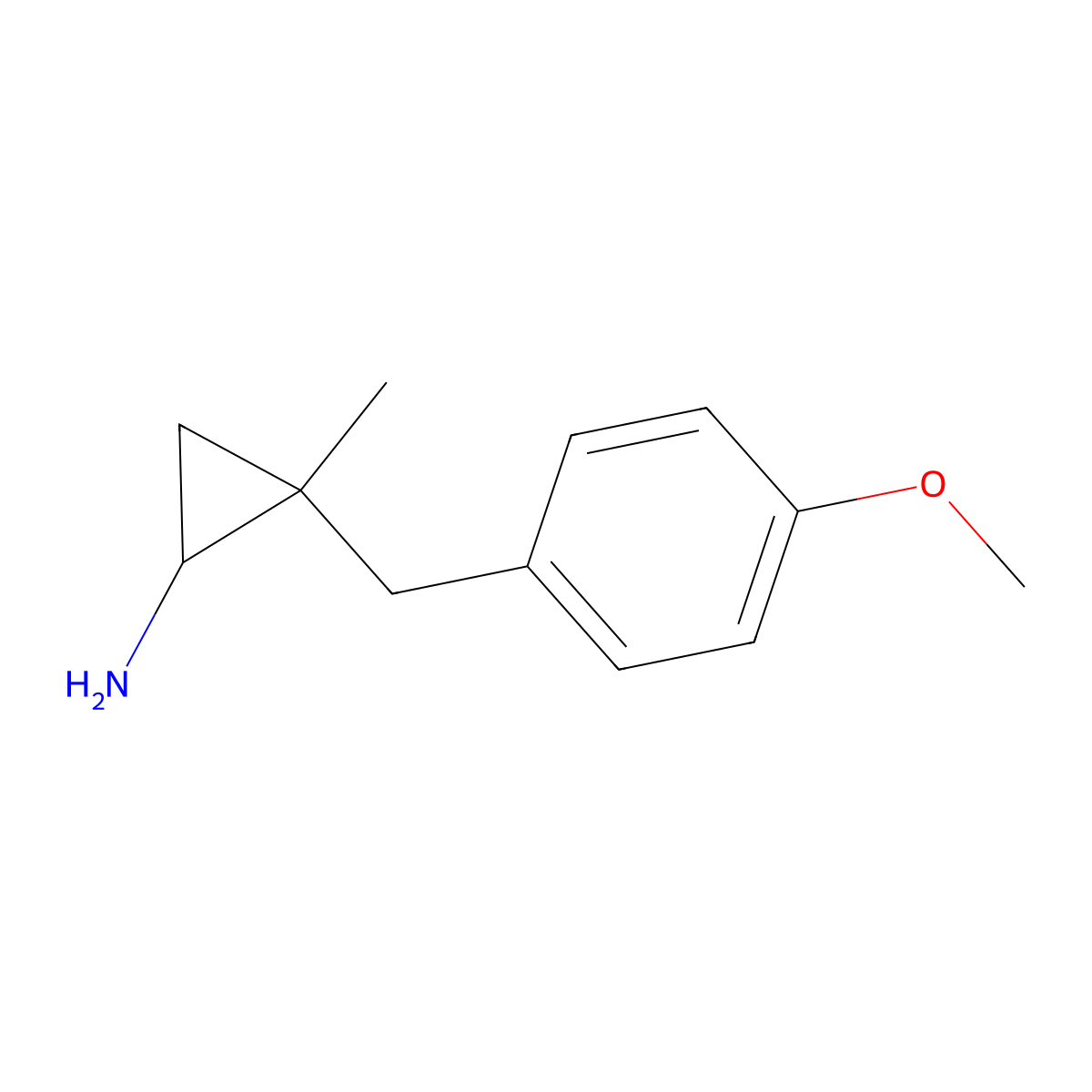 2-[(4-Methoxyphenyl)methyl]-2-methylcyclopropan-1-amine molecular structure, CAS 1340102-38-6