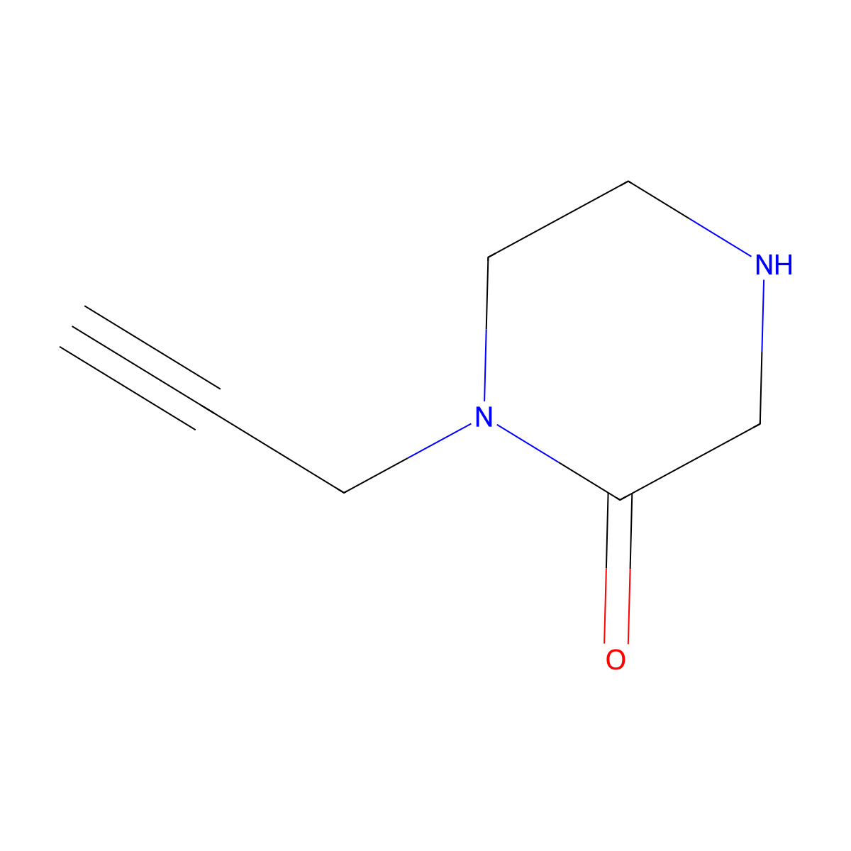 1-(Prop-2-yn-1-yl)piperazine-2-one molecular structure, CAS 1340102-42-2