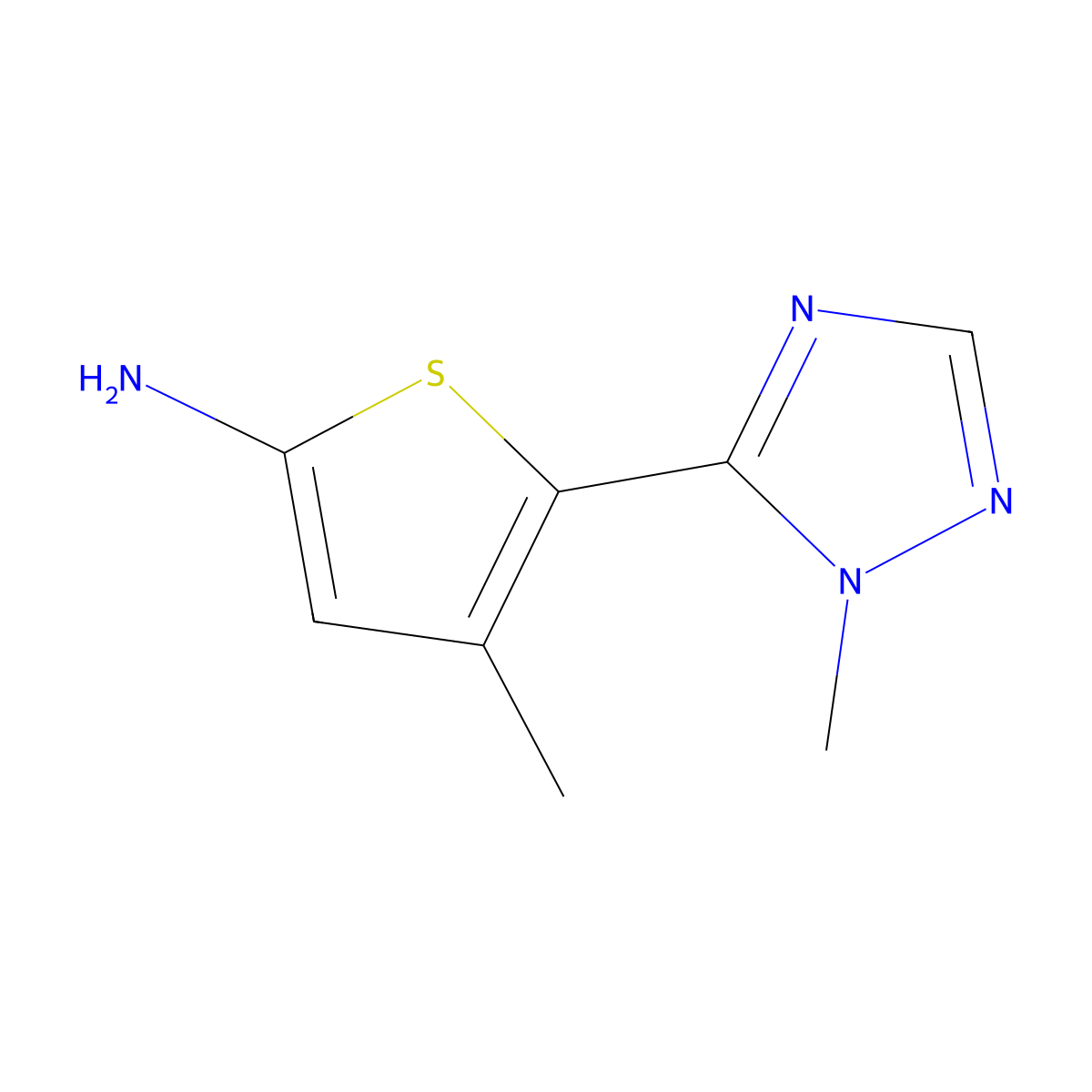 4-Methyl-5-(1-methyl-1h-1,2,4-triazol-5-yl)thiophen-2-amine molecular structure, CAS 1340102-52-4