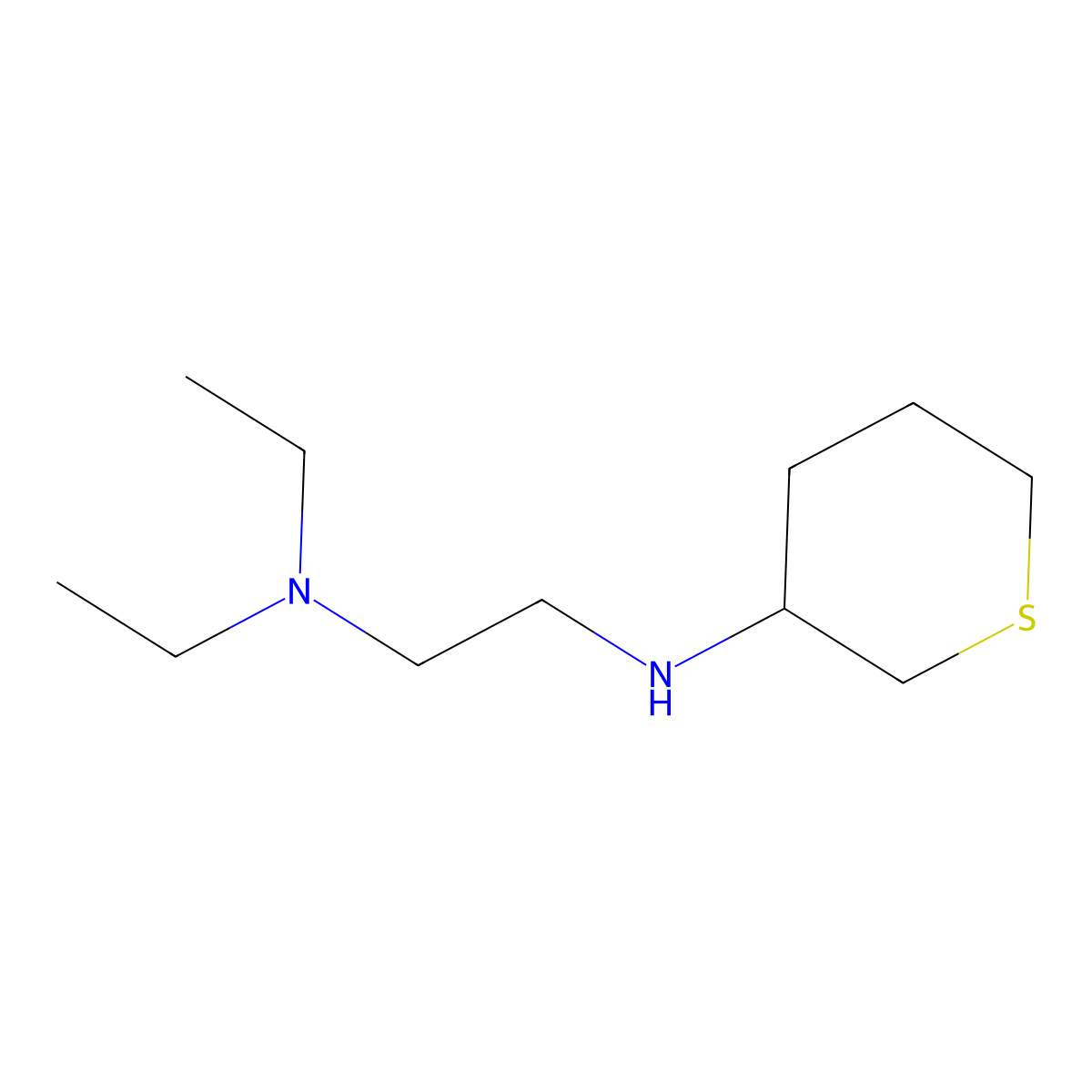 N1,N1-Diethyl-N2-(tetrahydro-2H-thiopyran-3-yl)ethane-1,2-diamine molecular structure, CAS 1340102-98-8
