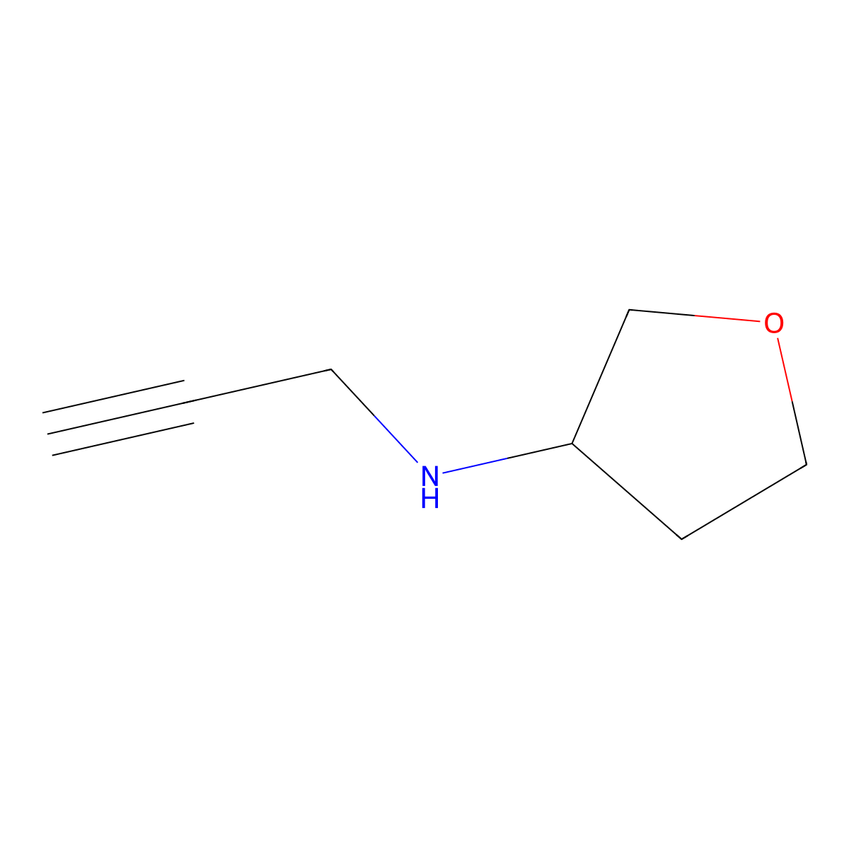 N-(prop-2-yn-1-yl)oxolan-3-amine molecular structure, CAS 1340104-09-7