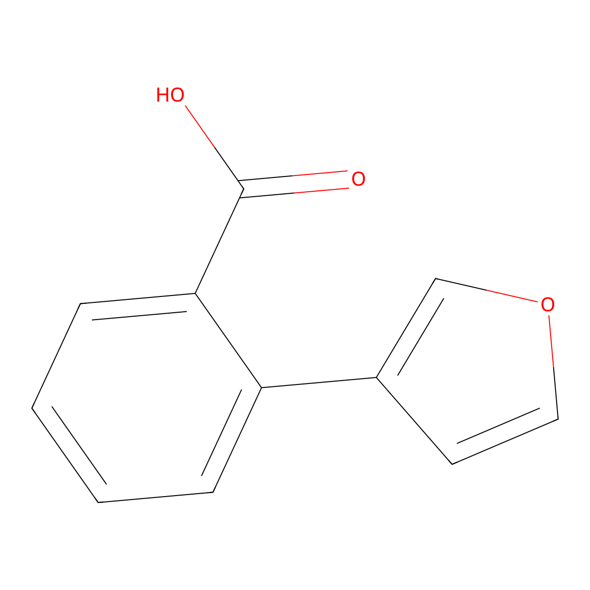 2-(Furan-3-yl)benzoic acid molecular structure, CAS 1340107-48-3