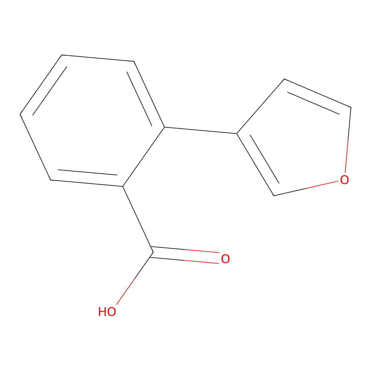 2-(Furan-3-yl)benzoic acid molecular structure, CAS 1340107-48-3