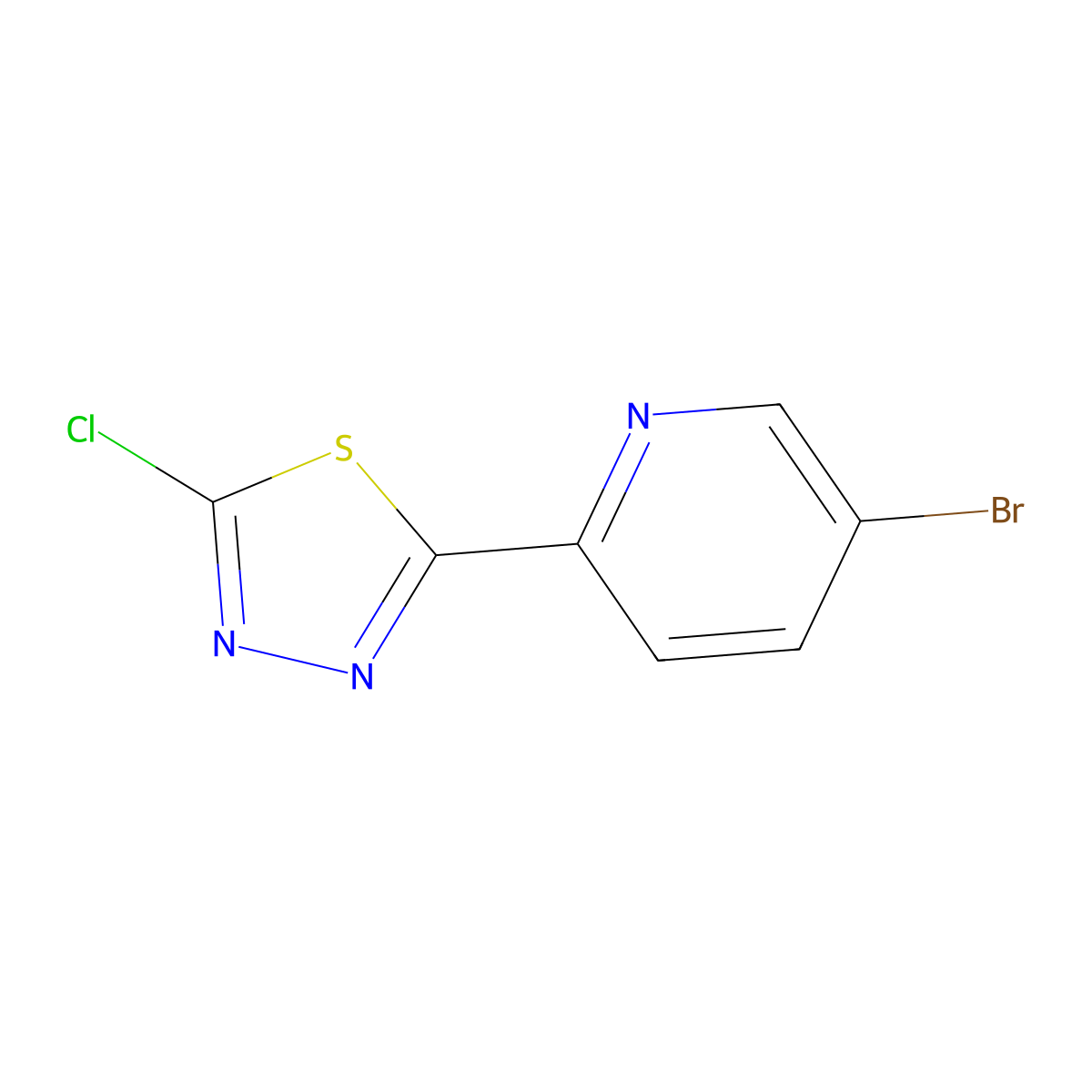 5-Bromo-2-(5-chloro-1,3,4-thiadiazol-2-yl)pyridine molecular structure, CAS 1340109-17-2