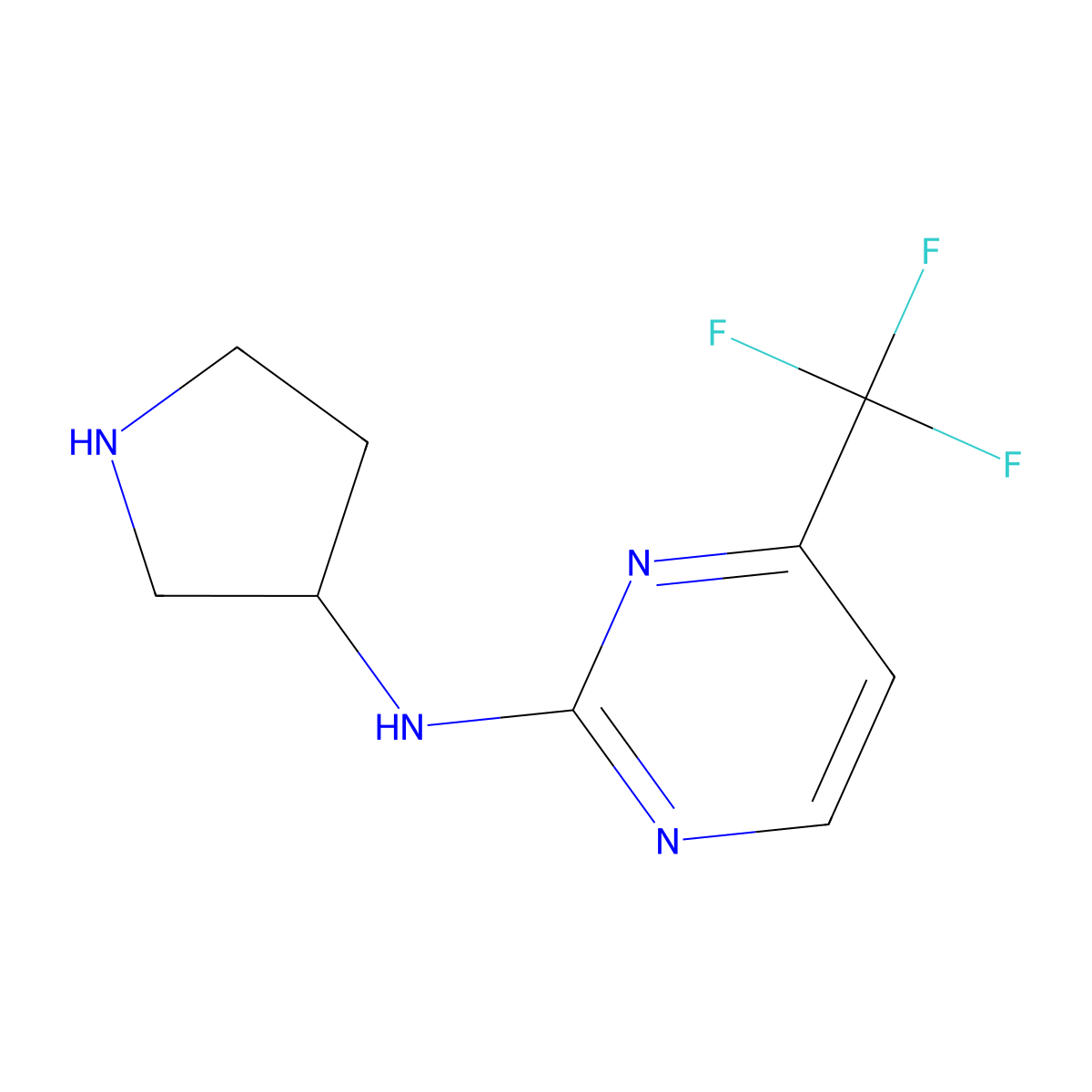N-(pyrrolidin-3-yl)-4-(trifluoromethyl)pyrimidin-2-amine molecular structure, CAS 1340109-26-3