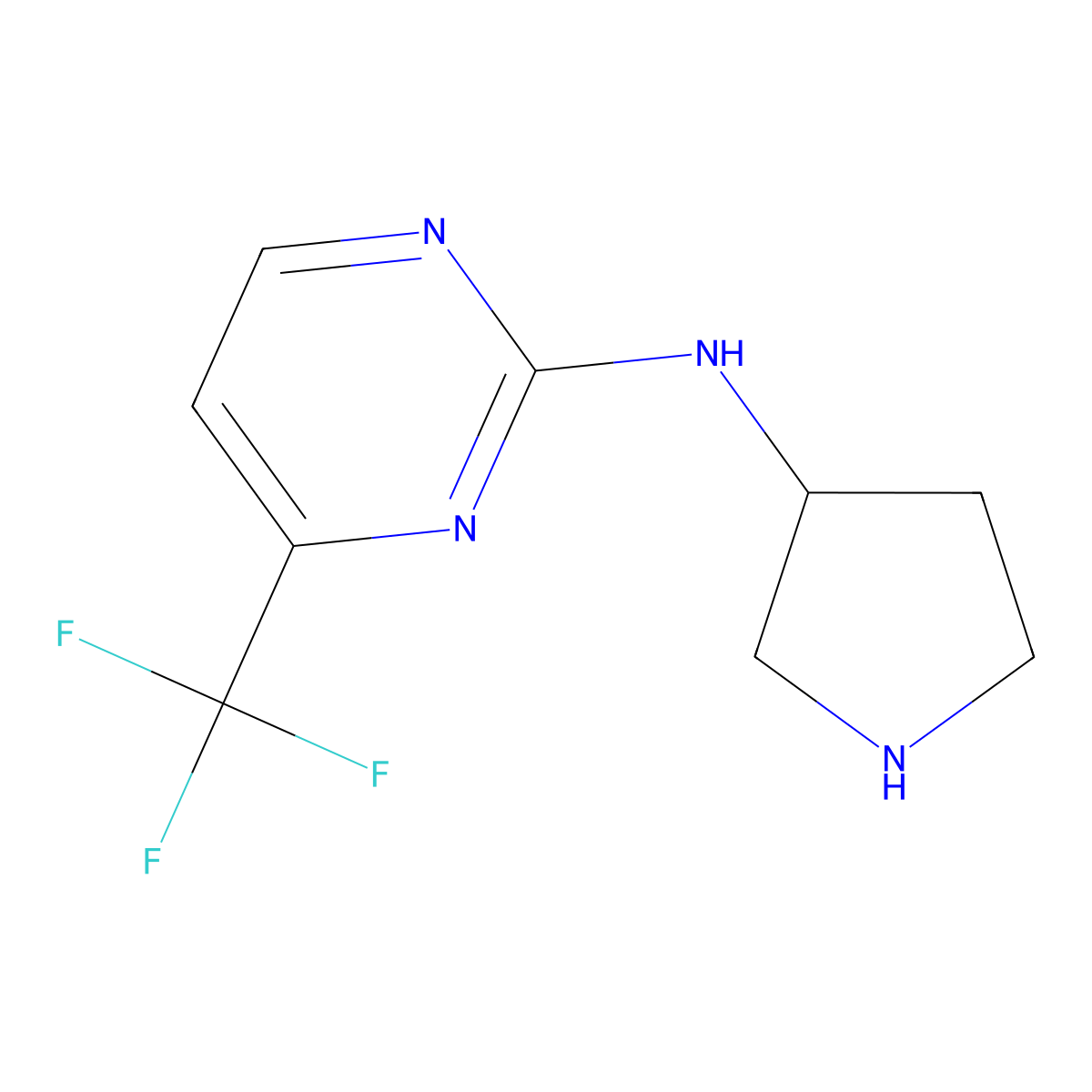 N-(pyrrolidin-3-yl)-4-(trifluoromethyl)pyrimidin-2-amine molecular structure, CAS 1340109-26-3