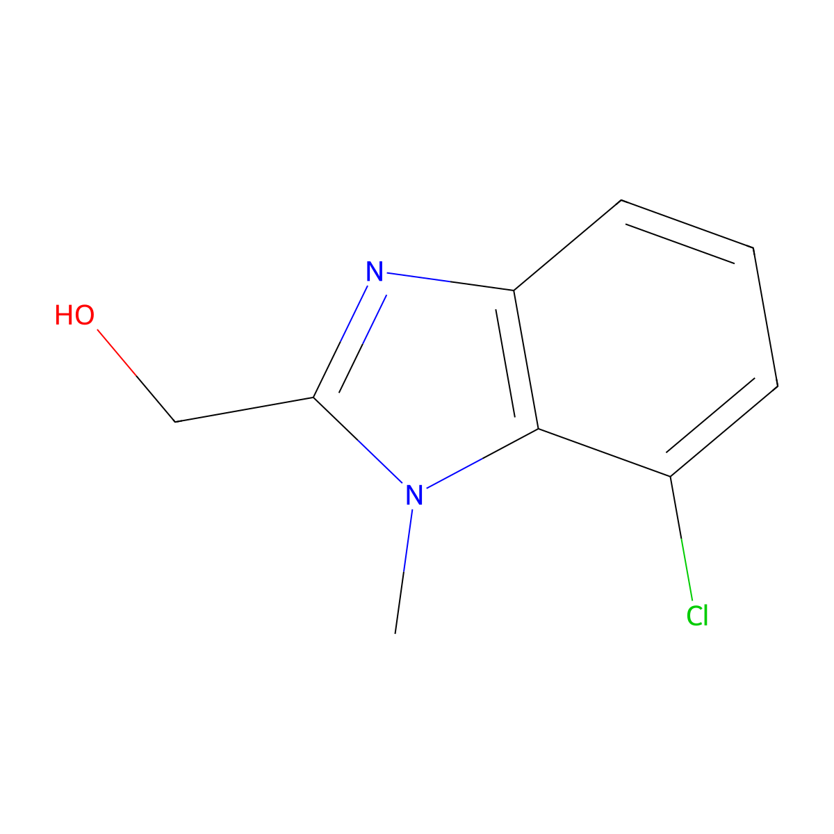 (7-Chloro-1-methyl-1H-benzo[d]imidazol-2-yl)methanol molecular structure, CAS 1340111-89-8