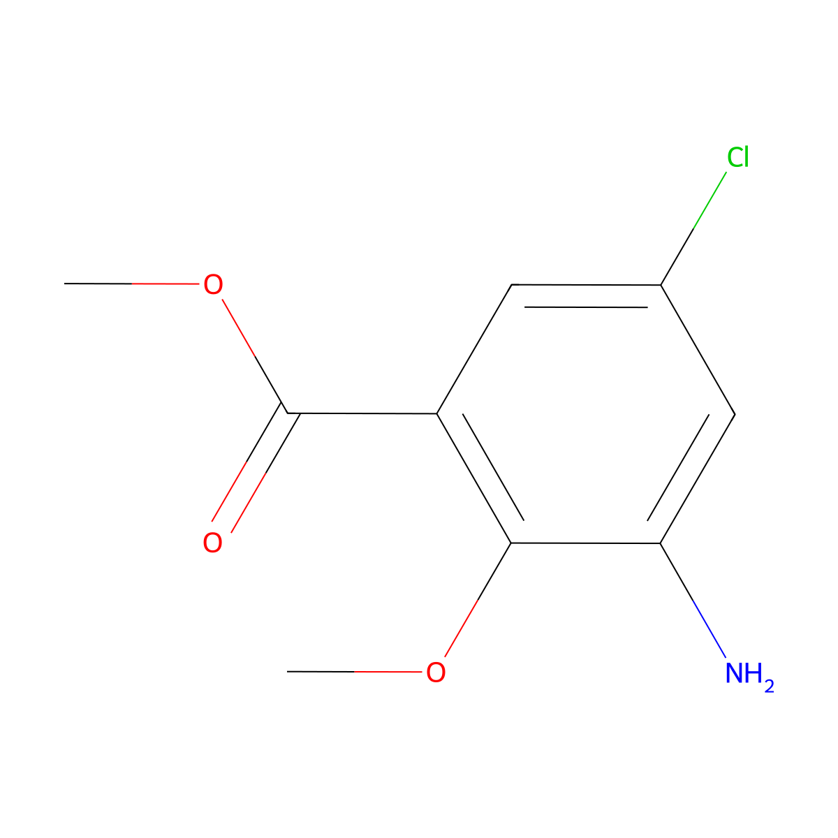 Methyl 3-amino-5-chloro-2-methoxybenzoate molecular structure, CAS 1340113-16-7