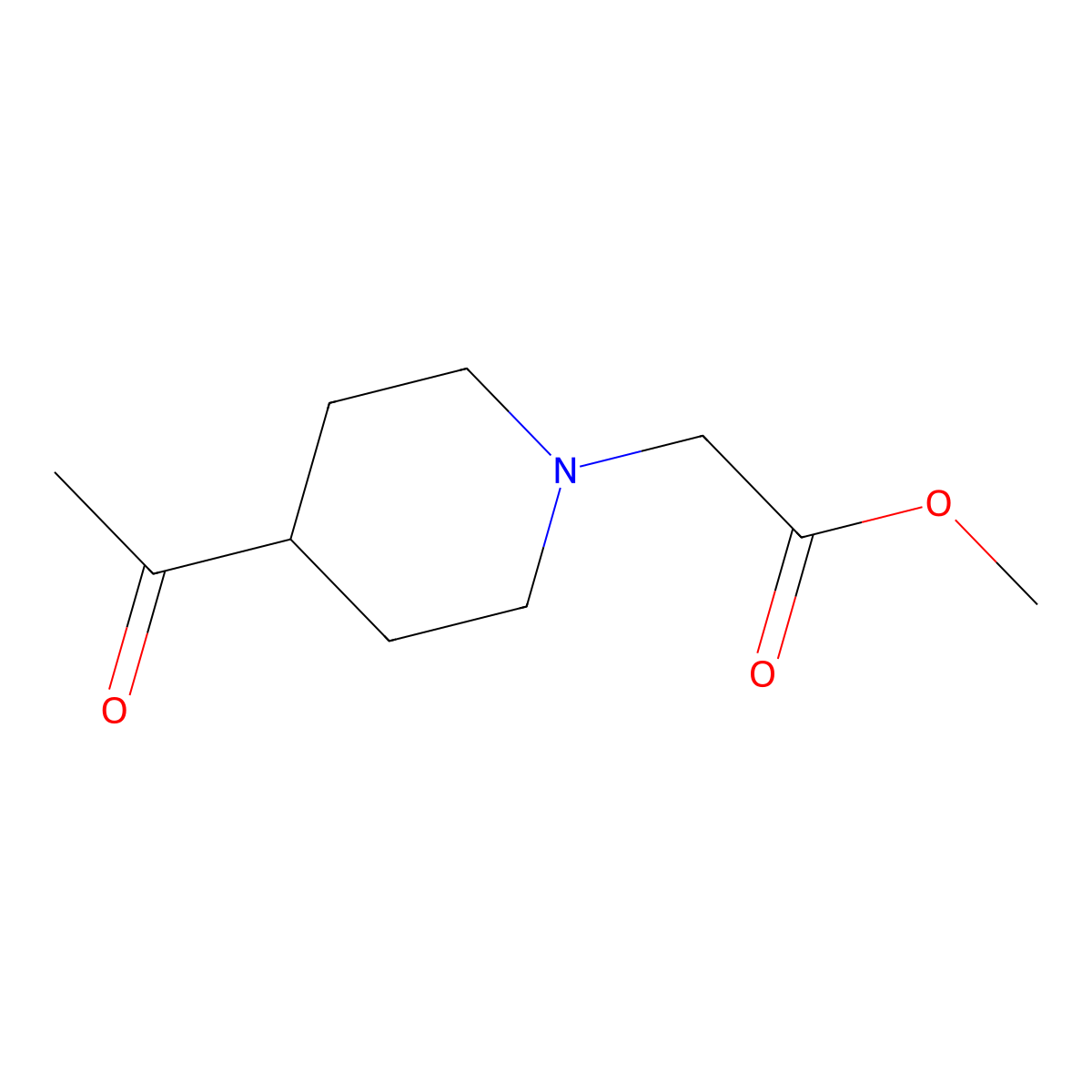 Methyl 2-(4-acetylpiperidin-1-yl)acetate molecular structure, CAS 1340113-79-2