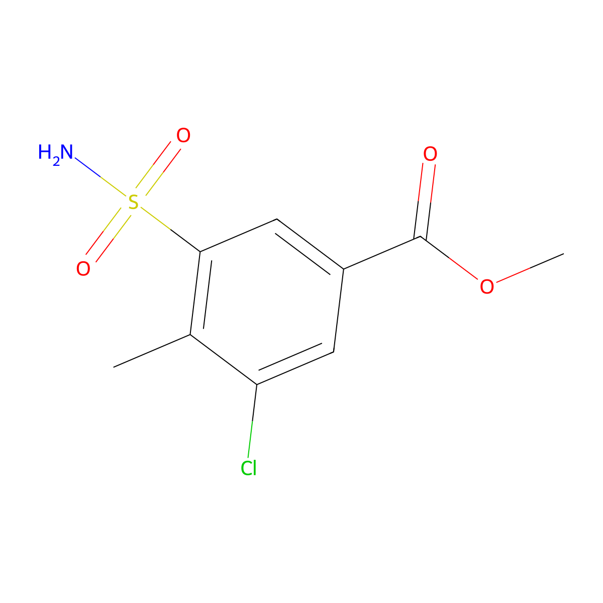 Methyl 3-chloro-4-methyl-5-sulfamoylbenzoate molecular structure, CAS 1340116-00-8
