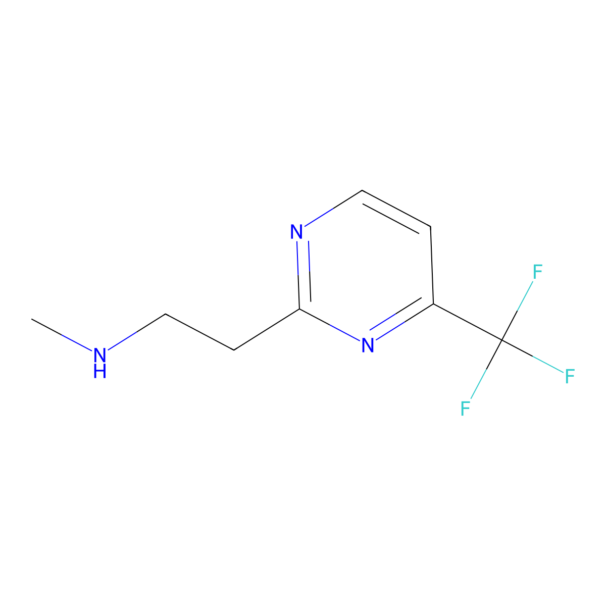n-Methyl-2-(4-(trifluoromethyl)pyrimidin-2-yl)ethan-1-amine molecular structure, CAS 1340116-54-2