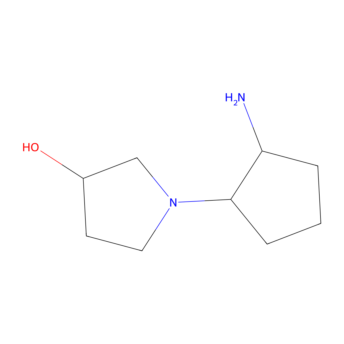 1-(2-Aminocyclopentyl)pyrrolidin-3-ol molecular structure, CAS 1340116-85-9