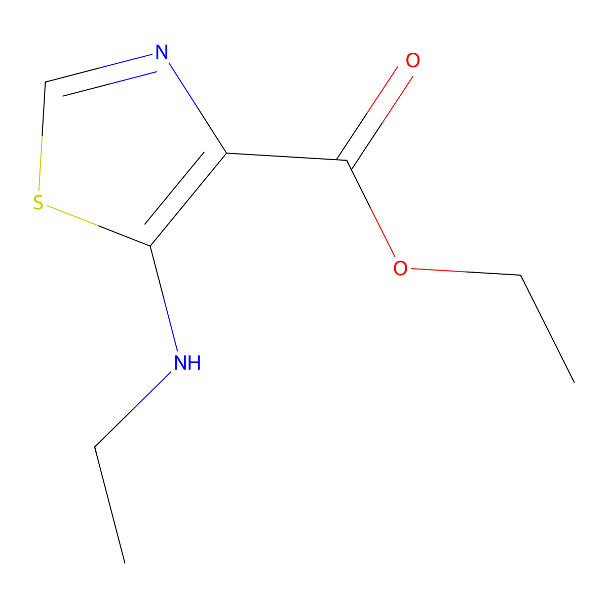 Ethyl 5-(ethylamino)thiazole-4-carboxylate molecular structure, CAS 1340118-05-9