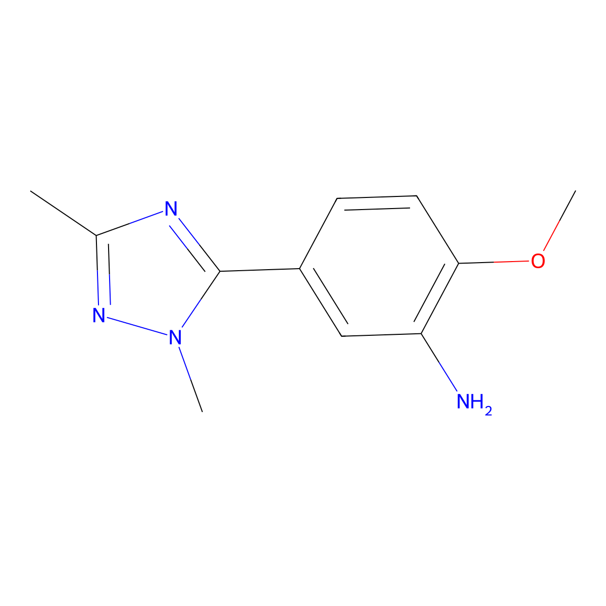 5-(1,3-Dimethyl-1h-1,2,4-triazol-5-yl)-2-methoxyaniline molecular structure, CAS 1340119-07-4