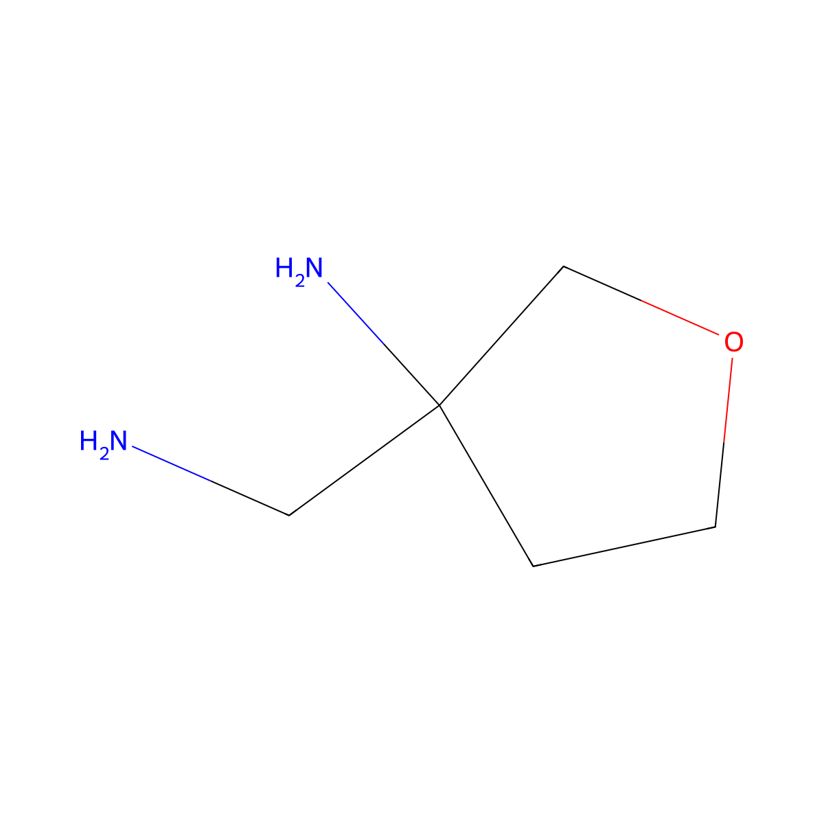 3-(Aminomethyl)oxolan-3-amine molecular structure, CAS 1340119-79-0