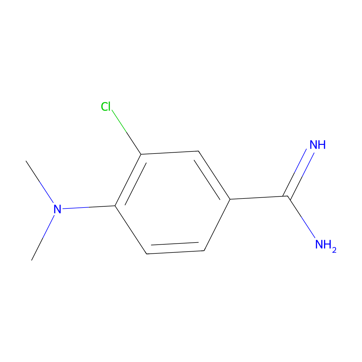 3-Chloro-4-(dimethylamino)benzene-1-carboximidamide molecular structure, CAS 1340120-02-6