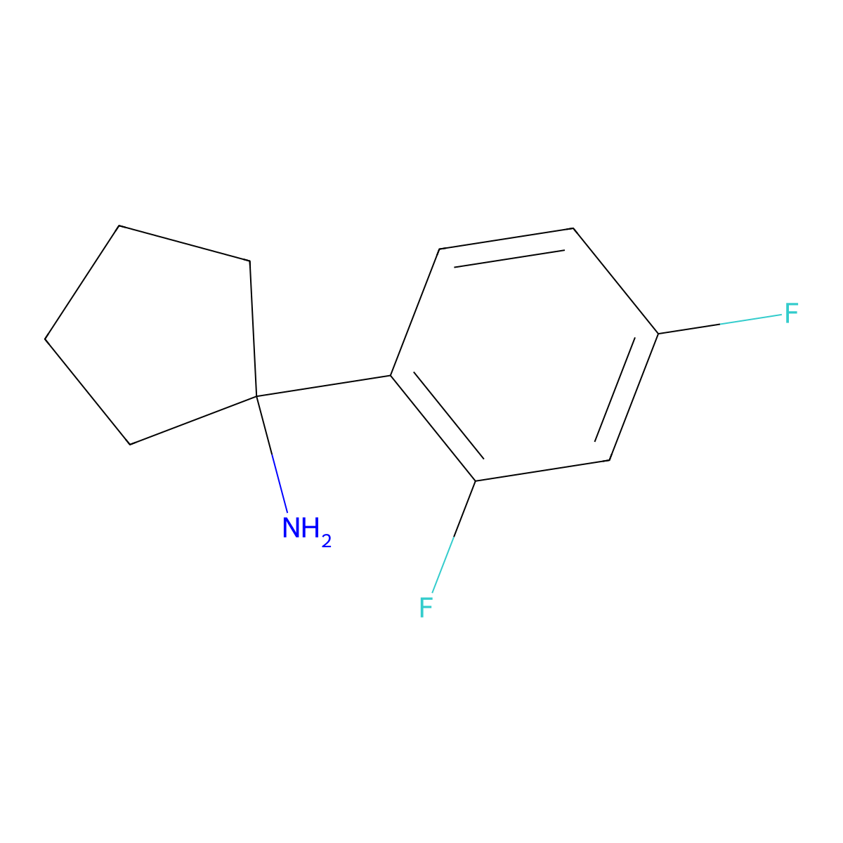 1-(2,4-Difluorophenyl)cyclopentan-1-amine molecular structure, CAS 1340120-25-3