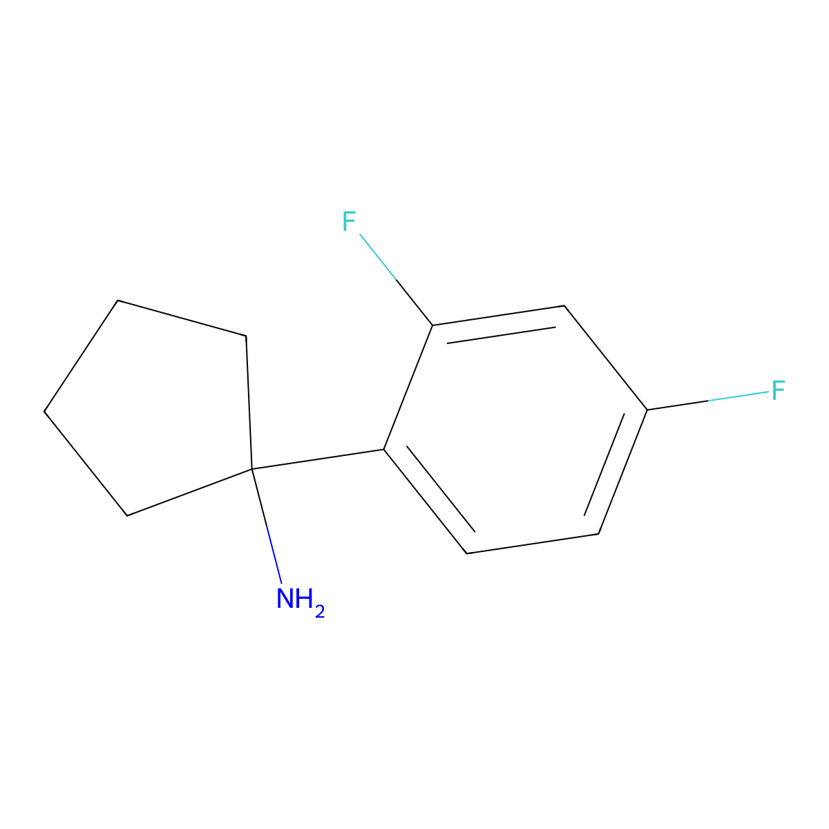 1-(2,4-Difluorophenyl)cyclopentan-1-amine molecular structure, CAS 1340120-25-3