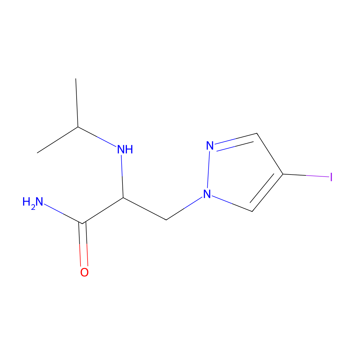 3-(4-Iodo-1h-pyrazol-1-yl)-2-(isopropylamino)propanamide molecular structure, CAS 1340121-90-5