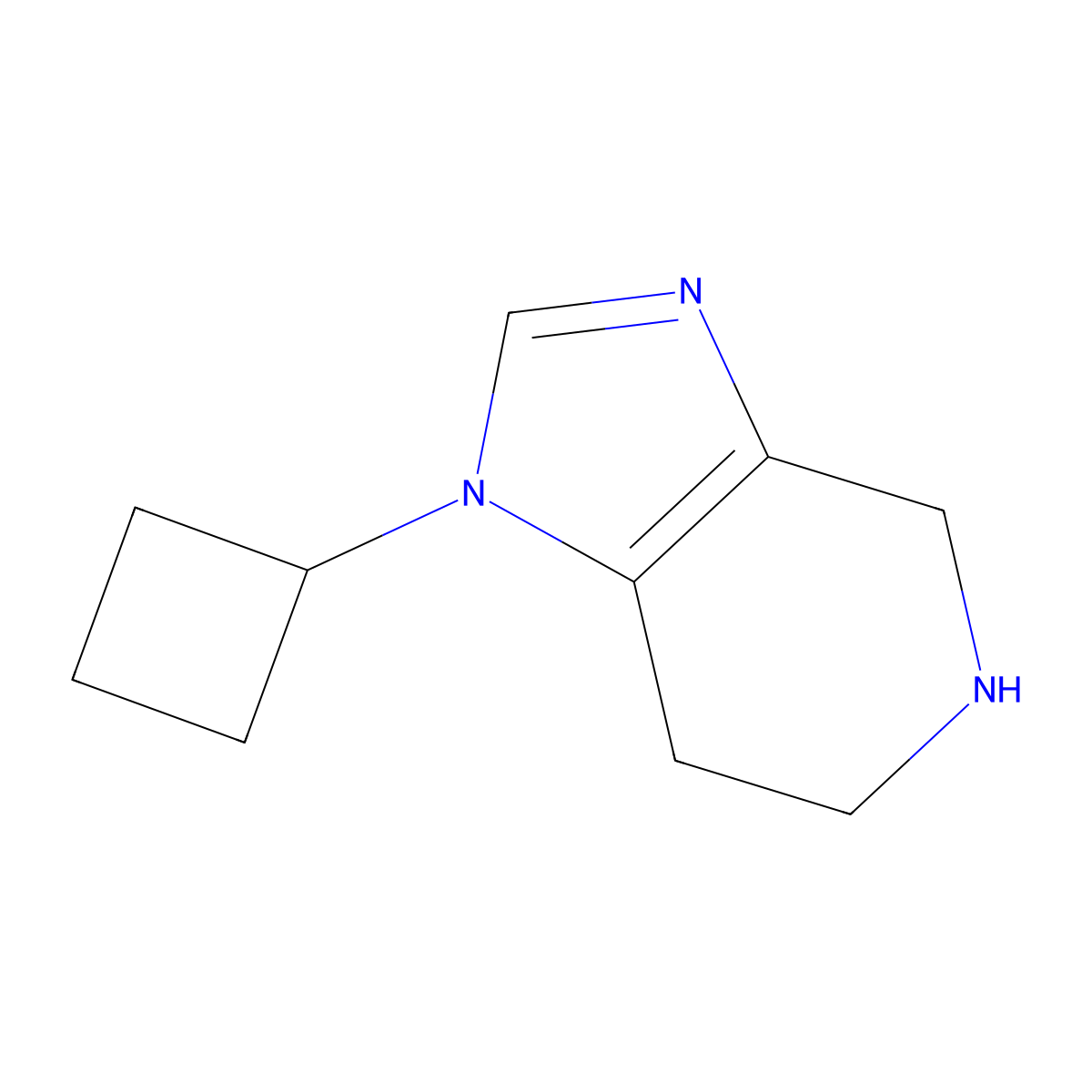 1-cyclobutyl-1H,4H,5H,6H,7H-imidazo(4,5-c)pyridine molecular structure, CAS 1340122-21-5
