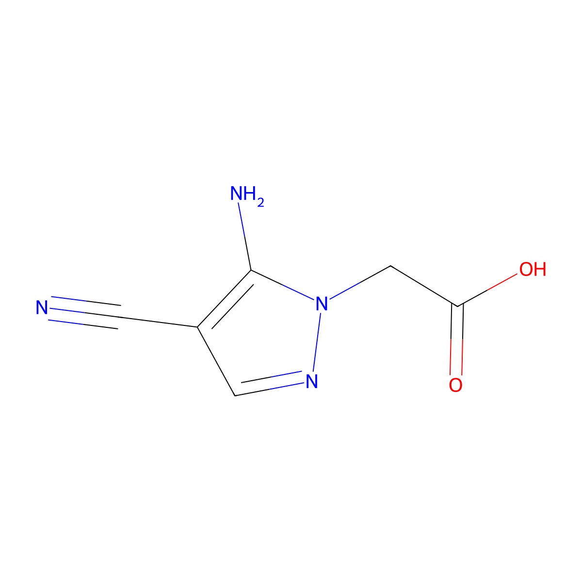 2-(5-amino-4-cyano-1H-pyrazol-1-yl)acetic acid molecular structure, CAS 1340123-45-6