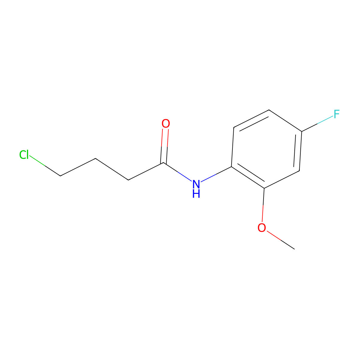 4-chloro-N-(4-fluoro-2-methoxyphenyl)butanamide molecular structure, CAS 1340124-16-4
