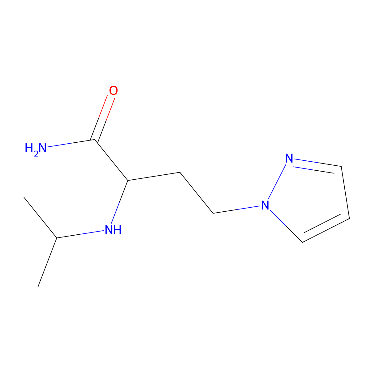 2-(Isopropylamino)-4-(1h-pyrazol-1-yl)butanamide molecular structure, CAS 1340126-83-1