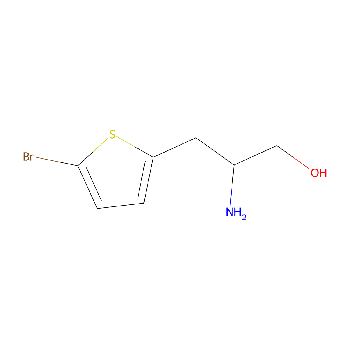 2-Amino-3-(5-bromothiophen-2-yl)propan-1-ol molecular structure, CAS 1340127-31-2