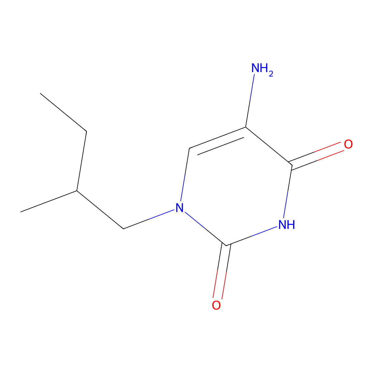 5-Amino-1-(2-methylbutyl)-1,2,3,4-tetrahydropyrimidine-2,4-dione molecular structure, CAS 1340128-62-2